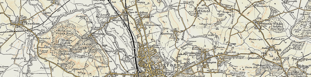 Old map of Summertown in 1898-1899