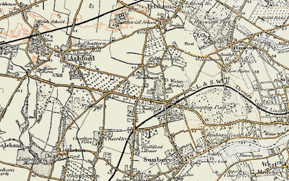 Old map of Sunbury Common in 1897-1909
