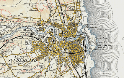 Old map of Sunderland in 1901-1904