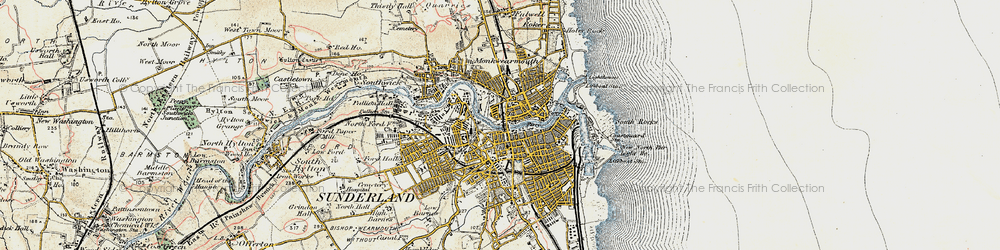 Old map of Sunderland in 1901-1904