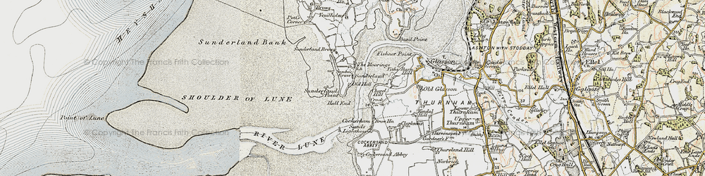 Old map of Sunderland Point in 1903-1904