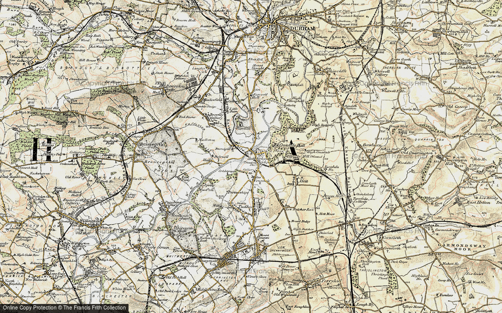 Old Map of Sunderland Bridge, 1901-1904 in 1901-1904