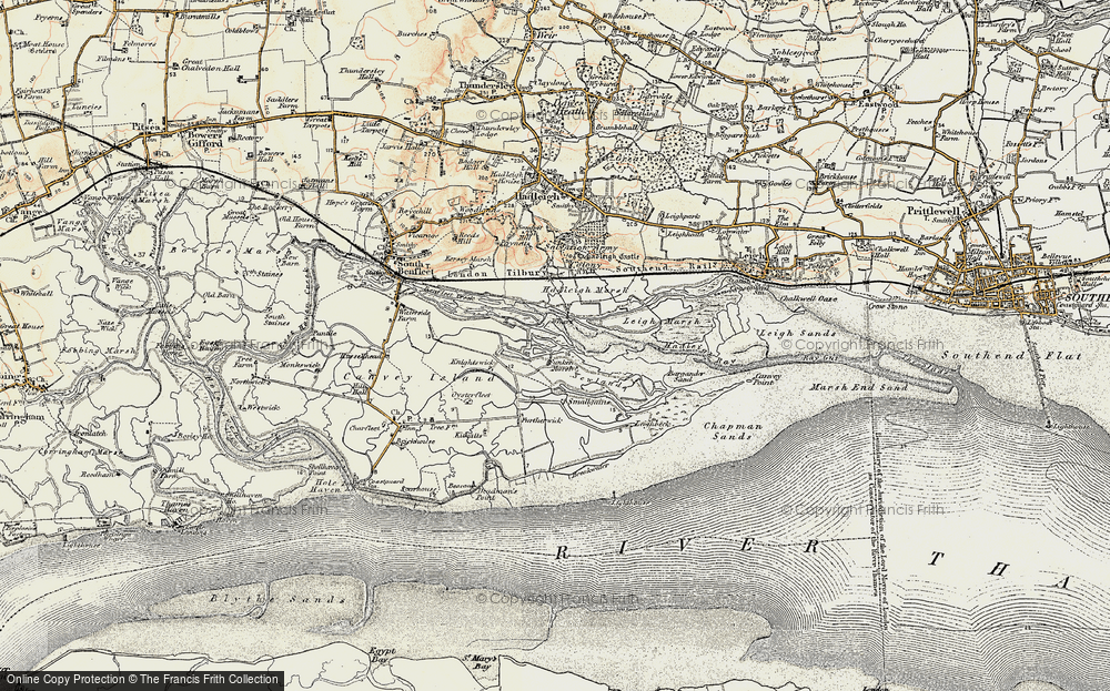 Old Map of Sunken Marsh, 1897-1898 in 1897-1898