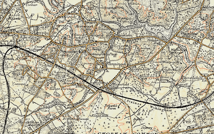 Old map of Sunningdale in 1897-1909