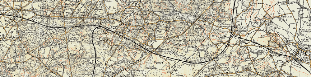 Old map of Sunningdale in 1897-1909