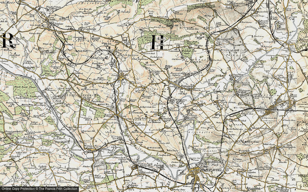 Old Map of Historic Map covering Annapoorna in 1901-1904