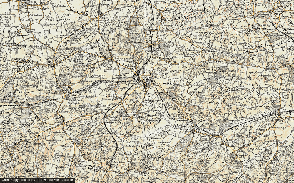 Old Map of Historic Map covering Brockhurst in 1898-1902