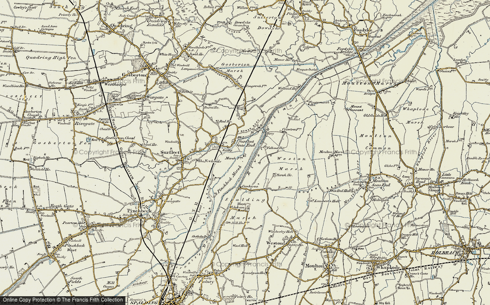 Old Map of Historic Map covering Wragg Marsh Ho in 1902-1903