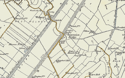 Old map of Suspension Bridge in 1901