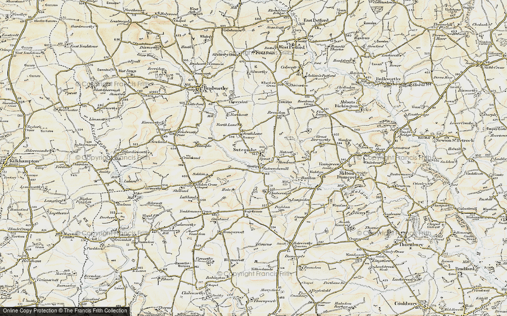 Old Map of Sutcombemill, 1900 in 1900