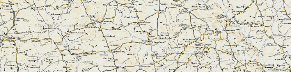 Old map of Sutcombemill in 1900