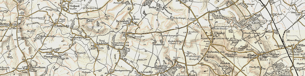 Old map of Sutterby in 1902-1903