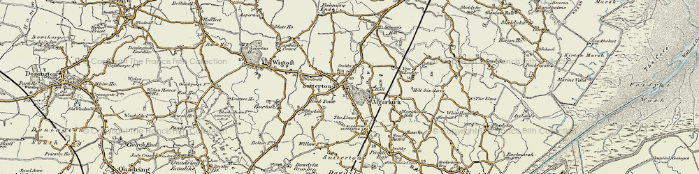 Old map of Sutterton in 1902-1903