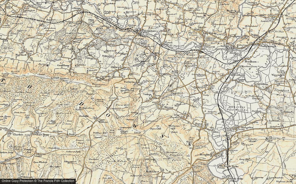Old Map of Historic Map covering Barlavington Down in 1897-1900