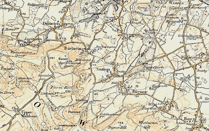 Old map of Barlavington Down in 1897-1900