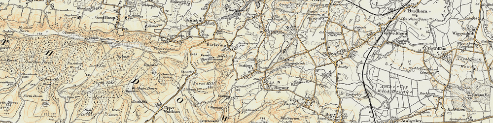 Old map of Barlavington Down in 1897-1900