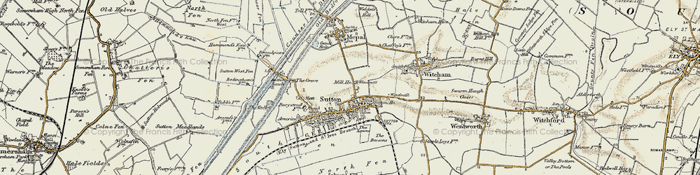 Old map of Sutton in 1901