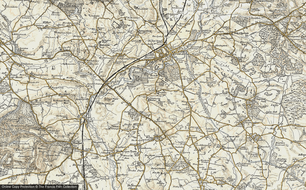 Old Map of Historic Map covering Brownhill Wood in 1902
