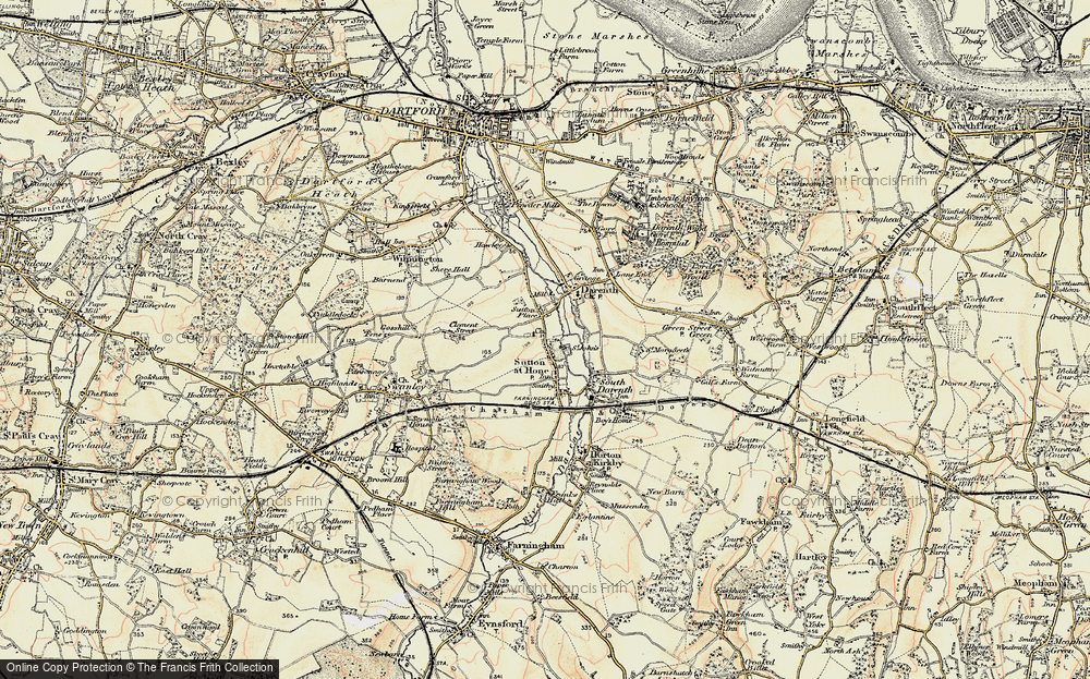 Old Map of Sutton at Hone, 1897-1898 in 1897-1898