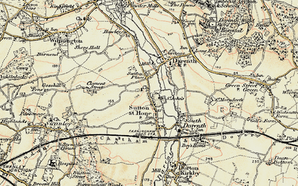 Old map of Sutton at Hone in 1897-1898