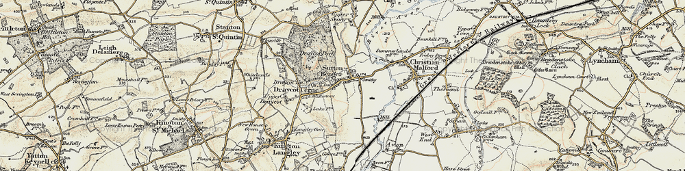 Old map of Sutton Benger in 1898-1899
