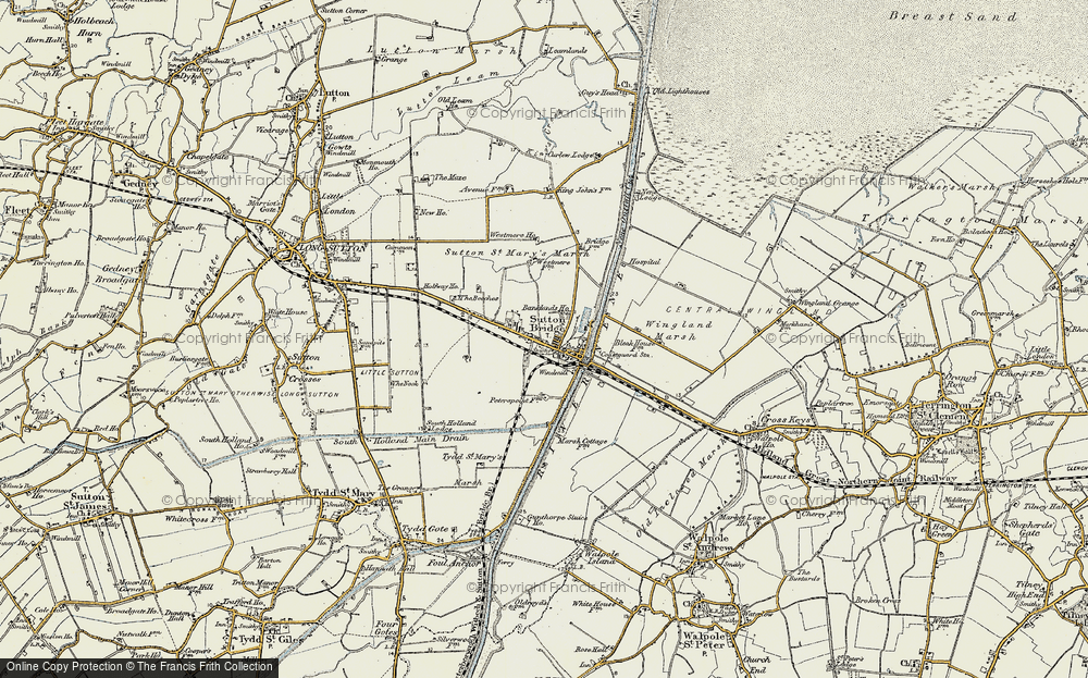 Old Map of Sutton Bridge, 1901-1902 in 1901-1902