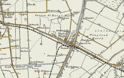 Old map of Sutton Bridge in 1901-1902