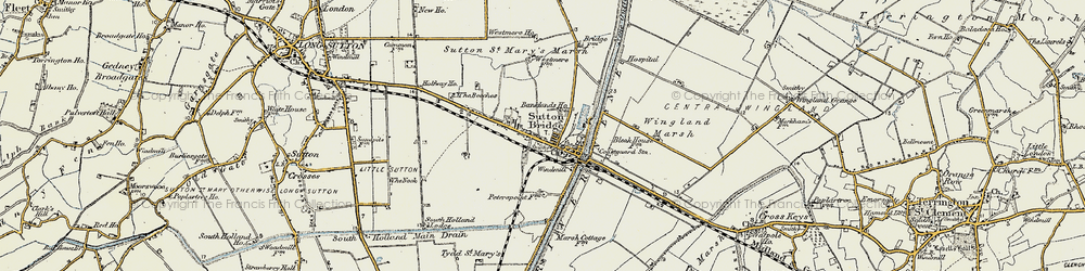 Old map of Sutton Bridge in 1901-1902
