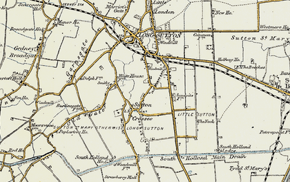 Old map of Sutton Crosses in 1901-1902