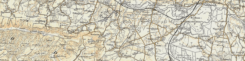 Old map of Bignor Park Cott in 1897-1900