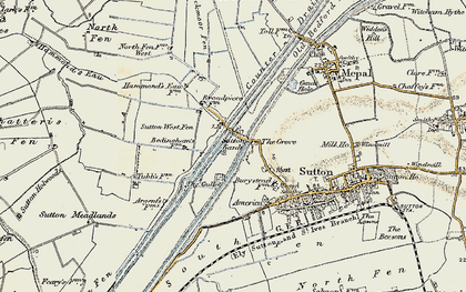 Old map of Sutton Gault in 1901