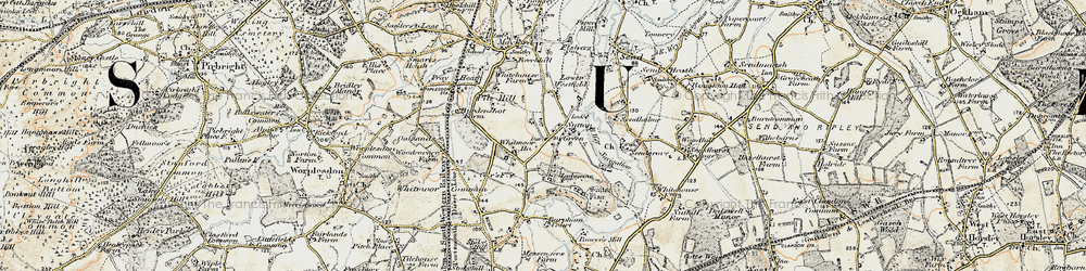 Old map of Sutton Green in 1897-1909