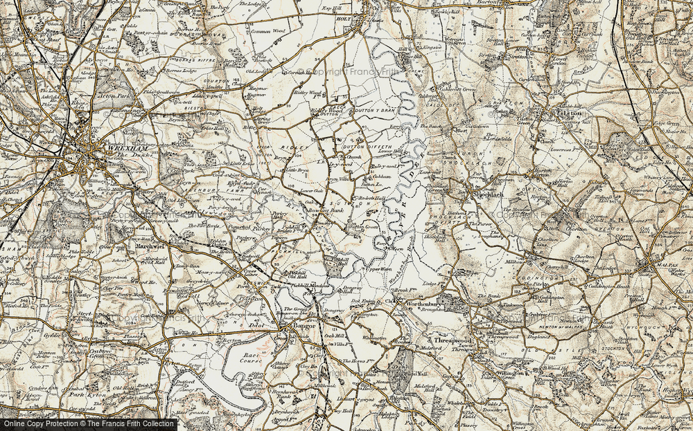 Old Map of Historic Map covering Bryn Villa in 1902