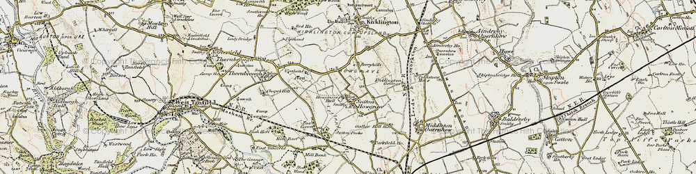Old map of Sutton Howgrave in 1903-1904