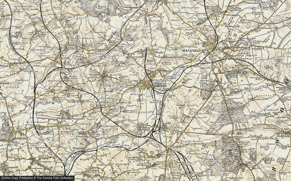 Old Map of Sutton In Ashfield, 1902-1903 in 1902-1903