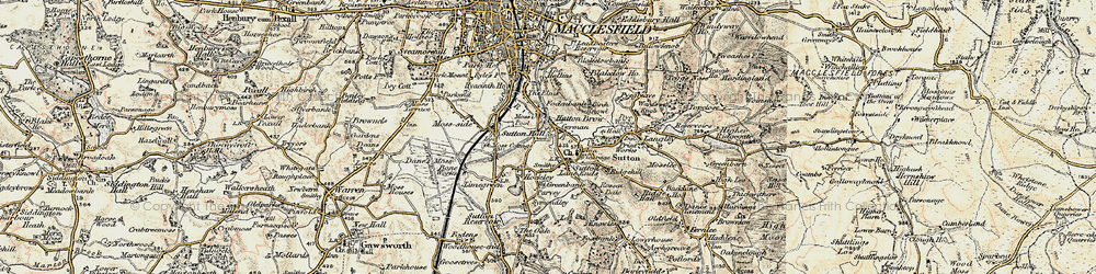 Old map of Sutton Lane Ends in 1902-1903