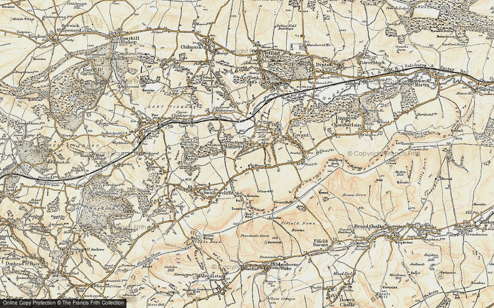 Old Map of Sutton Mandeville, 1897-1899 in 1897-1899