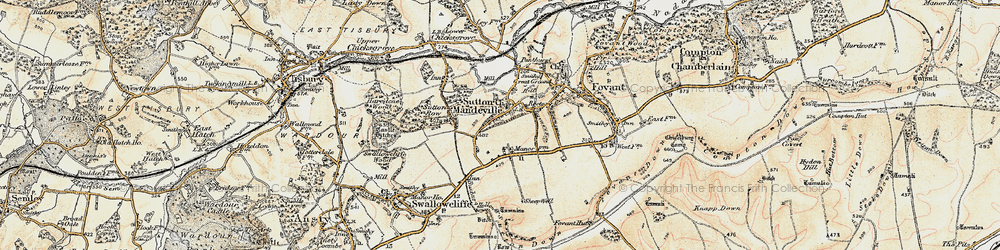 Old map of Sutton Mandeville in 1897-1899
