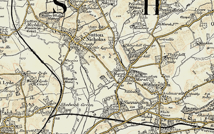 Old map of Sutton Marsh in 1899-1901