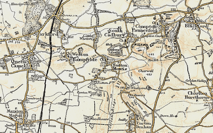 Old map of Sutton Montis in 1899
