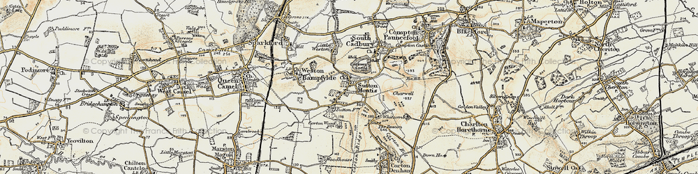 Old map of Sutton Montis in 1899