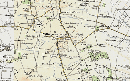 Old map of Sutton-on-the-Forest in 1903-1904