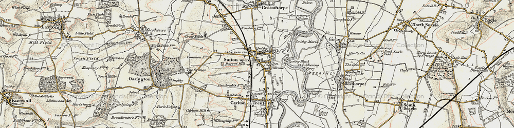 Old map of Sutton on Trent in 1902-1903