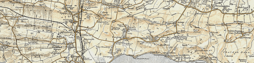 Old map of Sutton Poyntz in 1899