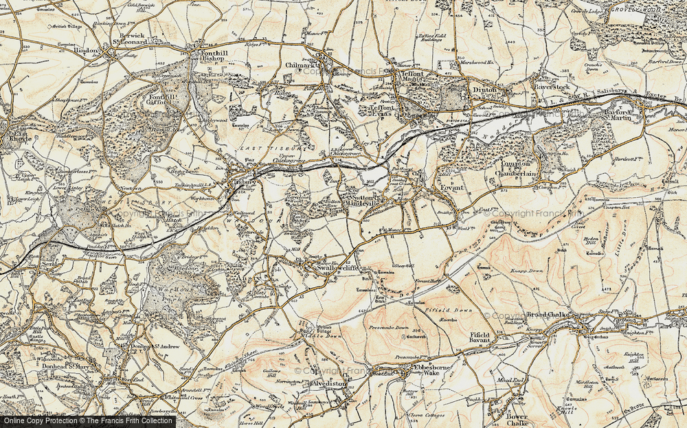 Old Map of Sutton Row, 1897-1899 in 1897-1899