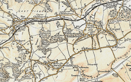 Old map of Sutton Row in 1897-1899