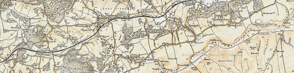 Old map of Sutton Row in 1897-1899