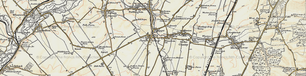 Old map of Sutton Scotney in 1897-1900