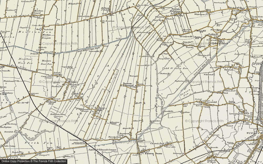 Old Map of Sutton St Edmund, 1901-1902 in 1901-1902