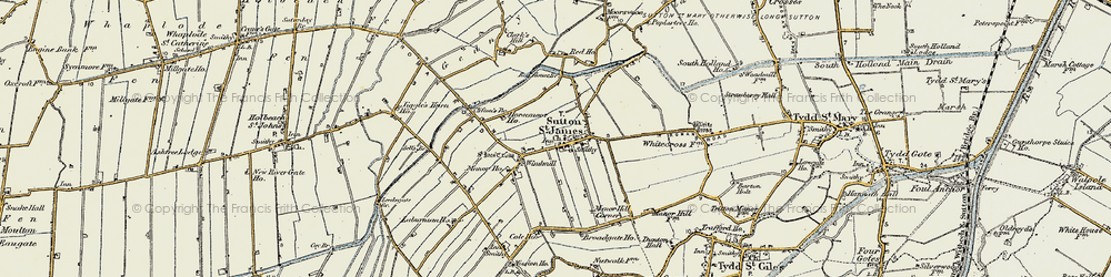 Old map of Sutton St James in 1901-1902